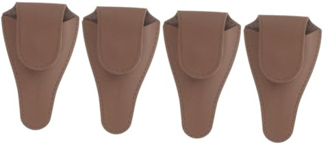 FRCOLOR 4 Pz Custodia in Pelle Per Tagliaunghie Copertura Per Forbicine Per Unghie Guaina Protettiva Per La Punta Delle Pinzette Copertura Tagliaunghie Pelle Sintetica Dark Brown