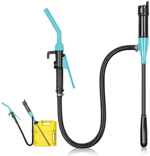 Elektrische Benzinpumpe Batteriebetriebene Flüssigkeitstransferpumpe Siphon Pumpe Batteriepumpe Kanisterpumpe Automatische Absaugung Pumpe für Benzin (Blau)