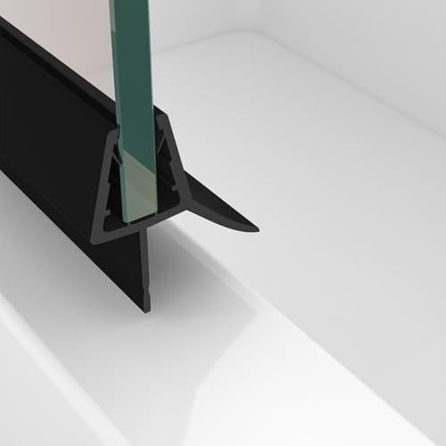 Duschdichtung 2x100cm Schwarz, Ersatz Duschtürdichtung Dichtung Schwarz für 7-8mm Glastür Duschwand Badewanne Duschkabine Wasserabweiser Schwallschutz Duschdichtungen für Duschtüren
