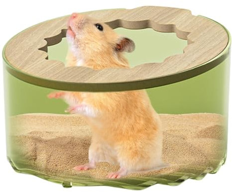 Sandbad für Hamster,Hamster-Sandbad-Box Hamster-Reinigungs- und Badezubehör Reinigungs- und Badezubehör, stabiler Hamster-Sandkasten, Sandbad, Hamsterdeckel, transparentes Design für Zwerghamster