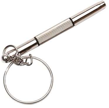 HOMSFOU 3-in-1 Präzisionsschraubendreher Silber Schlüsselanhänger | Kompaktes Metallwerkzeug zur Reparatur von Armbanduhren, Brillengestellen und Schmuck Praktisch als Schlüsselbund