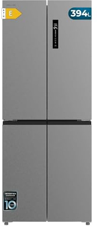 Cecotec Frigorífico 4 Puertas Total No Frost 394L Bolero CoolMarket 4D 394 Inox E. Alto 176cm y 70cm Ancho, Cajón Temperatura Variable, Compresor Inverter, ATT Antibacterias