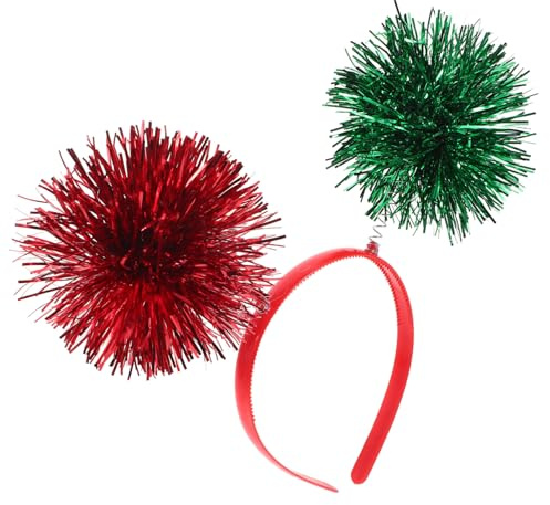 HAPINARY Lametta Stirnband mit Pompons Kinder Haarreif aus Kunststoff für Geburtstag und Fotoprops Festlicher Party Schmuck