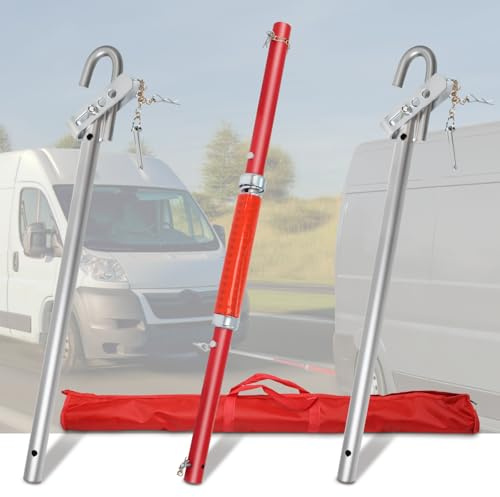 Gekufa Abschleppstange für PKW 3T – 3-teilig Verzinkt mit Federdämpfung, 196 cm Abschlepphilfe für Auto, bis 3000 kg