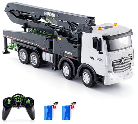 Sunydog Realistic Remote Control Concrete Pump Truck Toy with Authentic Features - For Indoor and Outdoor Play - Great Vacation (Gray #-2)