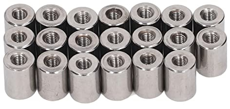 Stylebest 20-teilige Überwurfmutter, 304 Edelstahl M5x0,8 12 L16mm Rundstangenverbinder Innengewinde, mit Rostbeständigkeit, für die Wartung von Rohrleitungen für Mechanische Geräte Im