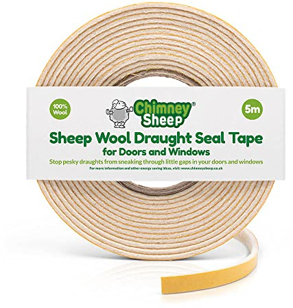 Pack of 2 Wool Draught Seal Tape, Self Adhesive Door & Window Strip