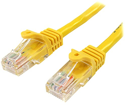 StarTech 5m Cat5e Snagless Ethernet Cable, PoE, Yellow (45PAT5MYL) | Gold-plated RJ45, Patch Cable, Ethernet Cord, Connectors, Long, UTP, 5Gbps speeds, 24AWG copper