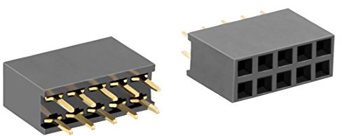 sourcing map 50Pcs 2.54mm Pitch 2x5-Pin Double Row Straight Connector Female Pin Header Strip PCB Board Socket