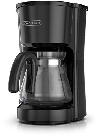 BLACK+DECKER 5-Cup Programmable Coffee Maker with Brew Strength Selector, Sneak-A-Cup, and Easy-View Water Window, Black
