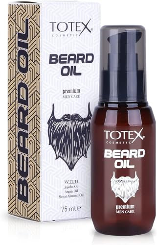 Totex Premium Beard Oil & Jojoba Argan Sweet & Mandorle Oil Moustache Siero Olio Balsamo Antiforfora Men Care 75 ml