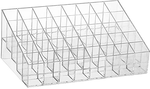 Tecbeauty 40 Grids Lipsticks Holder - Clear Acrylic Lipgloss Lipstick Organizer and Storage Display Case for Lip Gloss, Lipstick Tubes