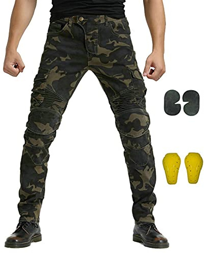 GEBIN Herren Motorradhose, Motorrad Jeans Biker Trousers, Sportliche Motorrad Hose Fahrrad Riding Schutzhose, Mit Protektoren Motorradhose