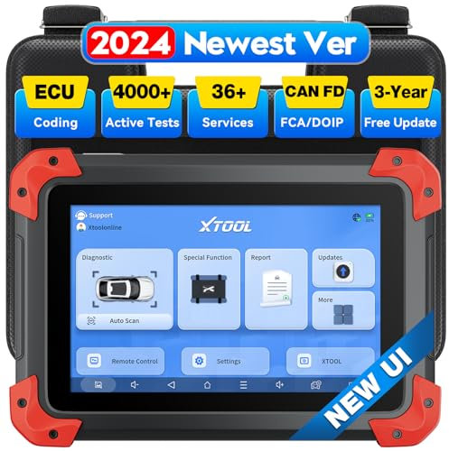 XTOOL D7 OBD2 Diagnosegerät Auto für alle Fahrzeuge mit OE-Level Vollständige Systemdiagnose, 36+Servicefunktionen, 4000+Active Tests, ECU-Codierung, CAN FD, DoIP, FCA, 3 Jahre Updates, 2025 Modell
