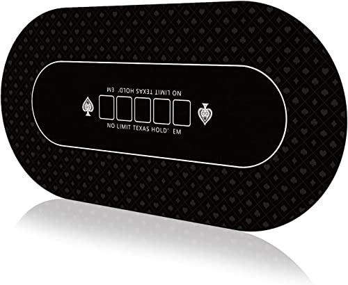 YUZPKRSI Profi Pokermatte 180 x 90cm, Texas Hold'em Pokerteppiche, Deluxe Poker Tischunterlage, Pokertischauflage Blackjack Matte, inkl Tragetasche für echtes Casino-Feeling