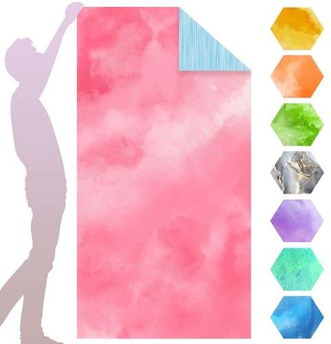 YICTION Mikrofaser Strandtuch XXL 180 x 90 cm, Microfaser Badetuch Groß, Ultra leicht, Schnelltrocknend & Sandfrei Microfaser Handtücher für Strand, Schwimmbad, Reisen, Yoga (Rosa)