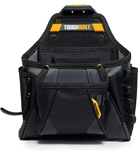 ToughBuilt - Contractor Tool Pouch - Multi-Pocket Organizer, Heavy Duty, Deluxe Premium Quality, Durable - 23 Pockets, Hammer Loop (Patented ClipTech Hub & Work Belts) - (TB-CT-01-UK)