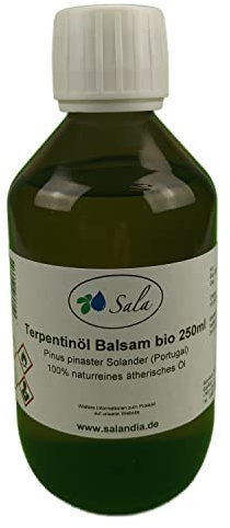 Sala Terpentinöl Balsam Kiefernharz ätherisches Öl naturrein bio 250 ml Glasflasche