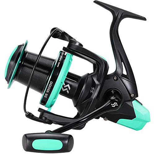 Sougayilang Surf Angelrolle,11+1BB Stainless Spinnrolle, 10000 Serie Super Powerful Drag, Überdimensionale Leitungskapazität Spule für Salzwasser oder Süßwasser Wels Karpfen Angeln Rolle