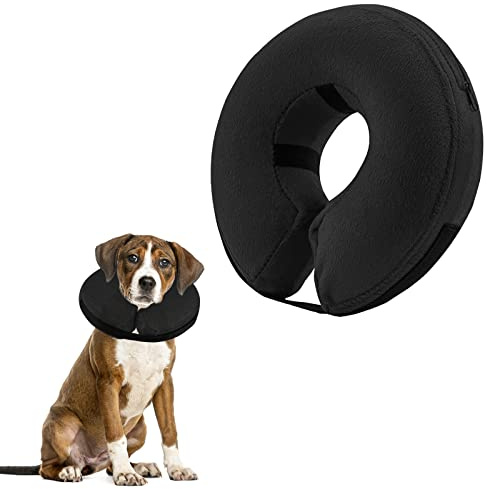 Emwel Pet Inflatable Collar for Dogs and Cats, Comfy Dog Protective Cone for Recovery, Inflatable Basic Dog Collars, Medium