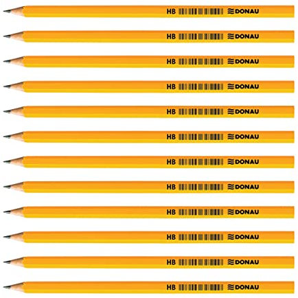 OFFICER PRODUCTS DONAU 7383001PL-99 - Matite in legno/HB, confezione da 12 pezzi, atossiche, colore: Giallo