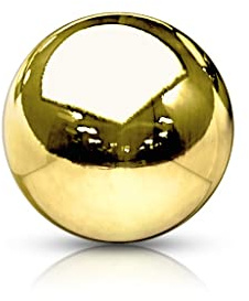 Paula & Fritz® Piercing Ersatz-Kugel 14 Karat Echtgold Innengewinde 1,2-mm 1,6-mm Stärke Kombinierbar Mehrfarbig Straight Barbell Labret Surface