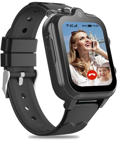 DDIOYIUR Smartwatch Bambini GPS 4G con WiFi Videochiamata SOS Camera Impermeabile Messaggio Sveglia Cronometro Modalità Classe Lettore Musicale Notifica Vibrazione Regalo per Ragazzi e Ragazze.
