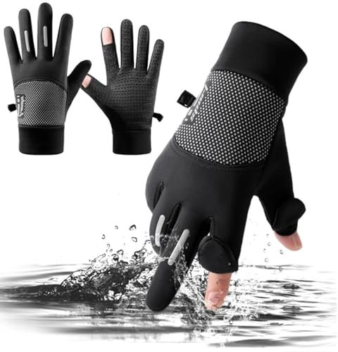 izosen wasserdichte Laufhandschuhe Fahrrad Handschuhe für Herren und Damen Winter Touchscreen Radfahren Wandern Thermohandschuhe