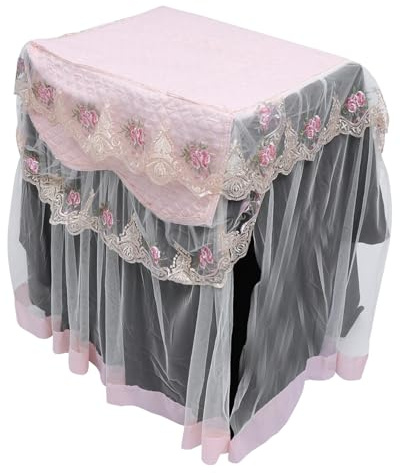 Housse de Protection pour Machine à Laver Rose, Dentelle et Peau de Pêche | Anti-humidité, Anti-rayures, Effet Pare-soleil, Entretien Facile, Finition Soignée