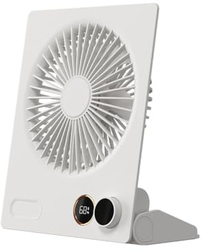 Suoumwa Ventilador de Escritorio Pequeño,Ventilador de Mesa Silencioso,Ventilador de Refrigeración Recargable por USB,Potente Ventilador de Viento para Oficina,Hogar,Interior y Exterior A