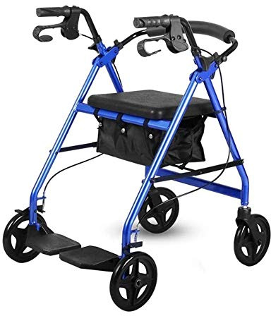 Gehhilfe für Senioren Rollator Rollator Gehhilfe mit Sitz Klappbarer Aluminium-Rollgehhilfe mit Rädern Klappbarer Rollator für Senioren 8-stufig verstellbarer Handlauf Interessant