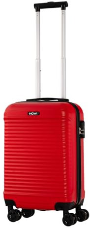 NOWI® Las Palmas Koffer Klein, Leichter Hartschalenkoffer mit Rollen, 34L passend für Ryanair, Lufthansa & co. Kabinenkoffer, Robuster Hardcase Handgepäckskoffer (rot, M)
