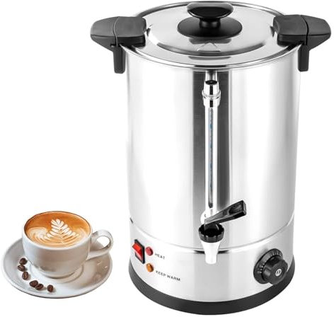 ZYJIX Commercial Coffee Percolator Stainless Steel Coffee Urn - Quick Brewing Hot Beverage Dispenser For Home Party Office - Keep Warm Hot Water Urn - Coffee Maker(Color:12L 1KW)