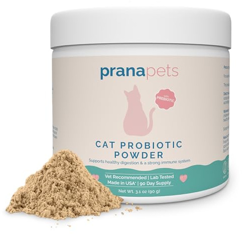 PranaPets Cat Probiotic Powder | Digestive Aid and Immune Support for Cats