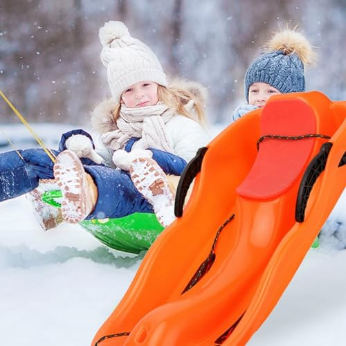 Winter Plastic Sled, Thickened Double Sled, Children's Sled, Sled with Backrest