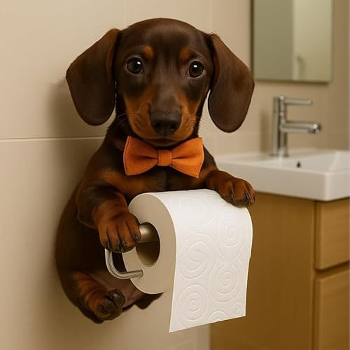 Hunde-Papierhalter, niedlicher 3D-Katzen-Papierhandtuchhalter zur Wandmontage, dekorativer Tier-Toilettenpapierhalter, einzigartiges Geschenk für Hundeliebhaber, Wohnaccessoires für Küche und Bad (#D)