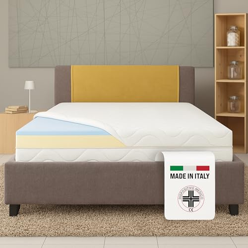 Dream Materassi Matrimoniale Memory e WaterFoam 160x190 altezza 22cm Certificato Dispositivo Medico - Materasso Matrimoniale 160x190 con Rivestimento Sfoderabile Argento Antibatterico - Made in Italy