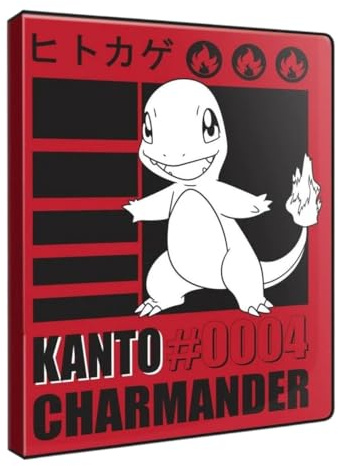Ultra PRO - Charmander 9 pochettes Portefeuille pour Pokémon | Album de liaison pour cartes à collectionner Portefeuille de protection pour cartes à collection CCG Housse de protection pour cartes