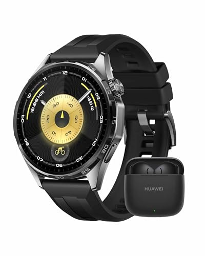 HUAWEI Watch GT 6 46mm Negro GPS Smartwatch + FreeBuds SE 3 Negro, AMOLED Pantalla Táctil, hasta 14 Días de Autonomía, NFC,Ciclismo,100+Modos Deportivos, iOS y Android Compatible, Monitoreo de Salud