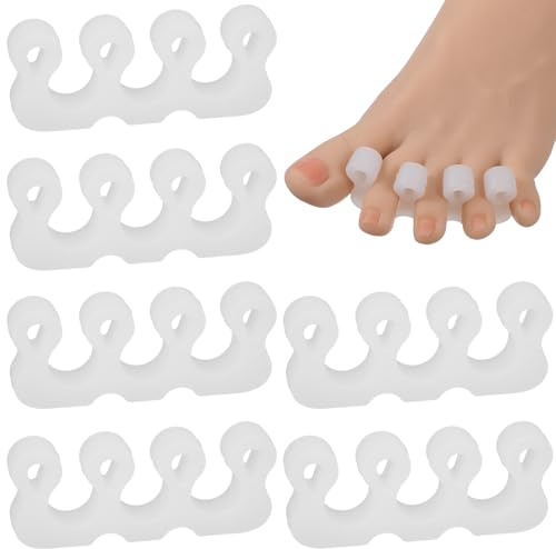 6pcs Silicone Toe Separator, Toe Straighteners, Soft and Comfortable Pedicure Separators for Overlapping Toes, Foot Alignment, Pain Relief & Daily Foot Care