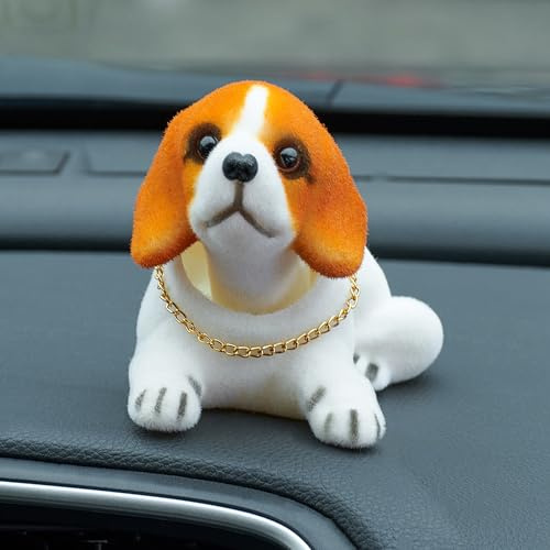 AuMoHall Shaking Head Lucky Dog Bobbing Heads Car Dash Puppy for Car Vehicle Decoration, Beagle