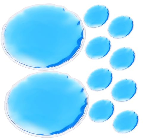 HAMPPLIES 10 Stück Teiliges Kühl Wärmetherapie Augenpads aus PVC und Pel Runde Eis augenmaske gegen Augenringe und Schwellungen Wiederverwendbar für Erholsamen Schlaf und Schmerzlinderung