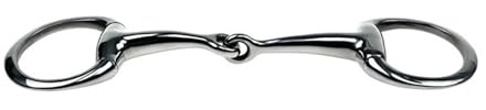 ianufu Horse Tie Rings Stainless Steel Horse Gag Eggbutt Bit Snaffle Oval Link Mouthpiece Training Equestrian Equipment for Stables/Pastures/Livestock & Farm Use(BT0314-135)