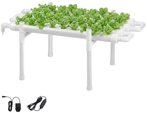 VEVOR Hydroponics Growing System Kit, 1-Tier 36 Sites UPVC Pipe Hydroponic Grow Kit with Timed Irrigation, Sun & Light Blocking Pipes, Indoor Home Garden Vegetable Planting Grow Kits for Fruit Herb