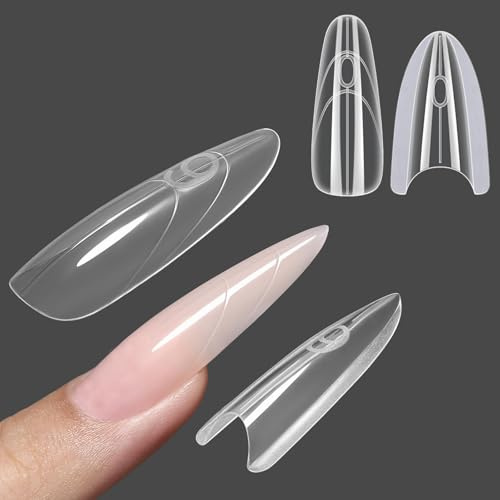 240 Stück Dual Tips Nägel Set, Sandwich Dual Nail Form für Nagelverlängerung, 15 Größen Wiederverwendbare Dual Form Nails für Builder Gel & Polygel