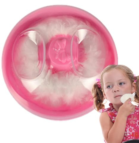 Babypuder med puff - talkbehållare | Puderdispenser | Bärbar sammetspuff för bebis, kvinnor, med pulverbehållare för bad, resor, rutin efter dusch