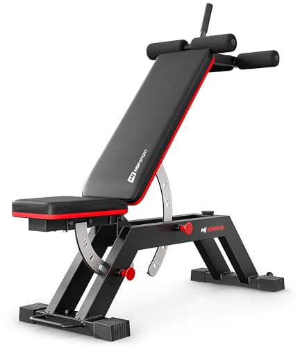 Hop-Sport Hantelbank verstellbar | Flach- und Schrägbank | max. 300 kg Belastbarkeit | Trainingsbank für Zuhause