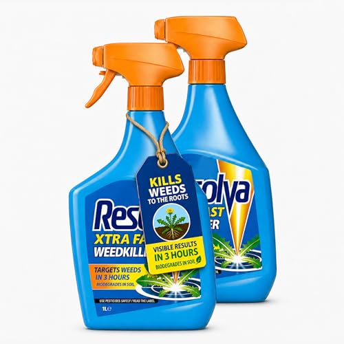 Xtra Fast Weedkiller Spray – Pack of 2 x 1L Ready-to-Use Fast Acting Weed Killer, Visible Results in 3 Hours, Biodegradable Formula. Ideal for Patios, Driveways, Paths & General Garden