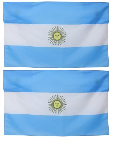 Cabilock 2 Piezas Bandera Argentina Tipo Capa de Poliéster Ojales de Latón para Exteriores, Alta Visibilidad y Desgaste Rápido, Adecuado para Días de Partido y Estadios Deportivos