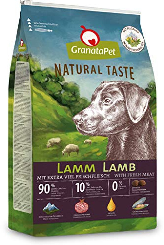 GranataPet Natural Taste Lamm, Trockenfutter für Hunde, Hundefutter ohne Getreide & ohne Zuckerzusätze, Alleinfuttermittel für ausgewachsene Hunde, 4 kg